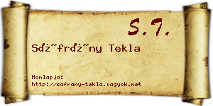 Sáfrány Tekla névjegykártya
